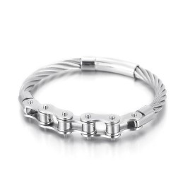 Pulseira De Corrente De Motociclista De Titânio Estilo Chique Para Homens E Mulheres