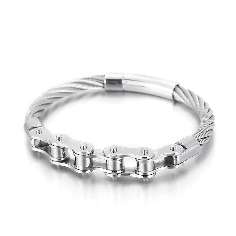 Pulseira De Corrente De Motociclista De Titânio Estilo Chique Para Homens E Mulheres Pulseira De Corrente De Motociclista De Titânio Estilo Chique Para Homens E Mulheres
