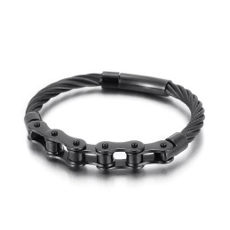 Pulseira De Corrente De Motociclista De Titânio Estilo Chique Para Homens E Mulheres