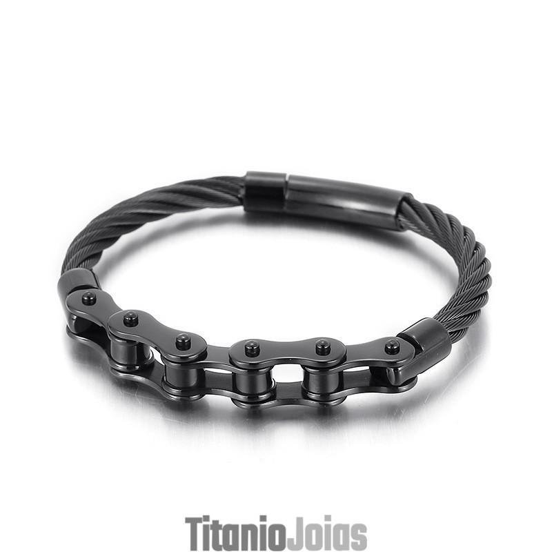 Pulseira De Corrente De Motociclista De Titânio Estilo Chique Para Homens E Mulheres Pulseira De Corrente De Motociclista De Titânio Estilo Chique Para Homens E Mulheres