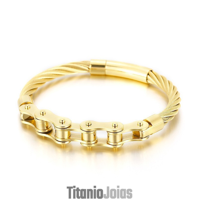 Pulseira De Corrente De Motociclista De Titânio Estilo Chique Para Homens E Mulheres Pulseira De Corrente De Motociclista De Titânio Estilo Chique Para Homens E Mulheres