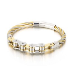 Pulseira De Corrente De Motociclista De Titânio Estilo Chique Para Homens E Mulheres