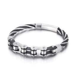 Pulseira De Corrente De Motociclista De Titânio Estilo Chique Para Homens E Mulheres