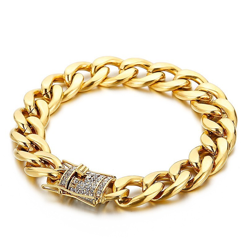 Pulseira De Corrente De Bicicleta Com Bigodes De Dragão De Diamante Pulseira De Corrente De Bicicleta Com Bigodes De Dragão De Diamante