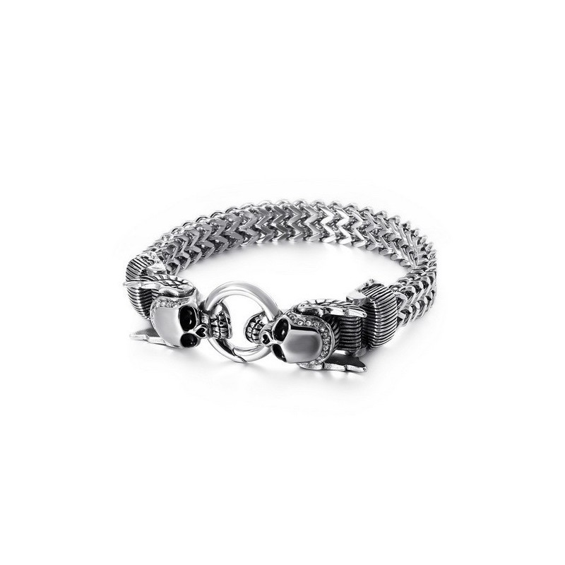 Pulseiras Masculinas De Caveira Com Diamantes Estilo Chique Pulseiras Masculinas De Caveira Com Diamantes Estilo Chique
