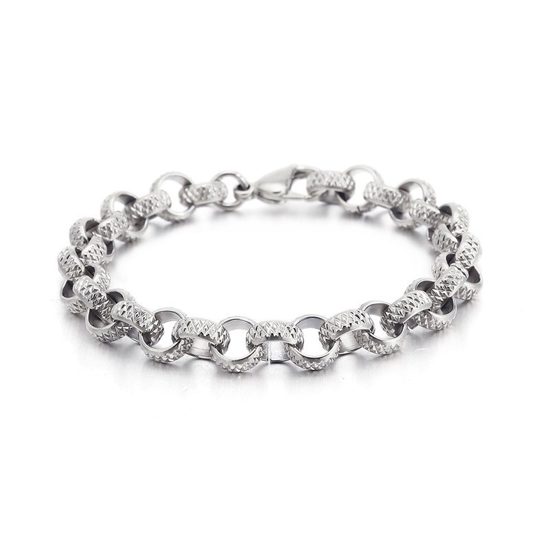 Pulseira De Corrente De Titânio Em Formato De Cruz Em O, Estilo Antigo E Chique Pulseira De Corrente De Titânio Em Formato De Cruz Em O, Estilo Antigo E Chique