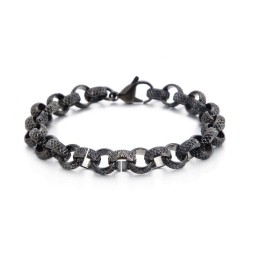 Pulseira De Corrente De Titânio Em Formato De Cruz Em O, Estilo Antigo E Chique