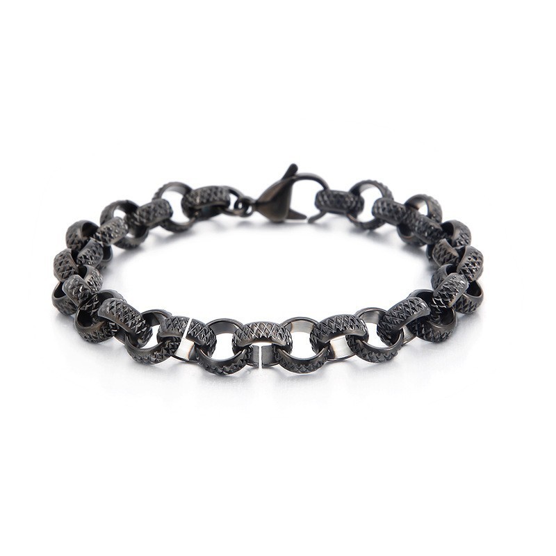 Pulseira De Corrente De Titânio Em Formato De Cruz Em O, Estilo Antigo E Chique Pulseira De Corrente De Titânio Em Formato De Cruz Em O, Estilo Antigo E Chique