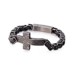 Pulseira Masculina Com Curva Cruzada E Corrente Traseira Em Formato De Imperador