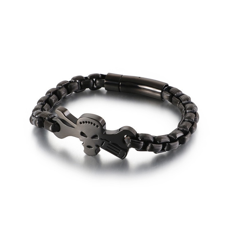 Pulseira Masculina De Titânio Com Caveira Pulseira Masculina De Titânio Com Caveira