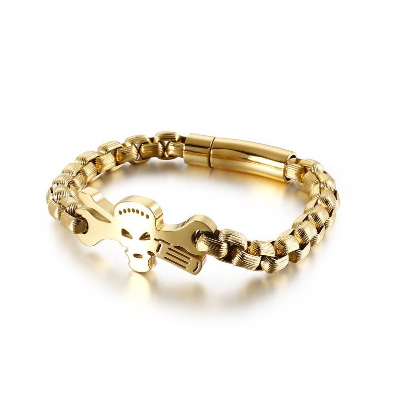 Pulseira Masculina De Titânio Com Caveira Pulseira Masculina De Titânio Com Caveira