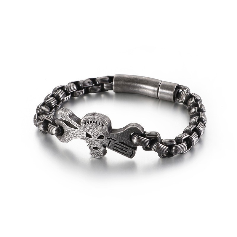 Pulseira Masculina De Titânio Com Caveira Pulseira Masculina De Titânio Com Caveira