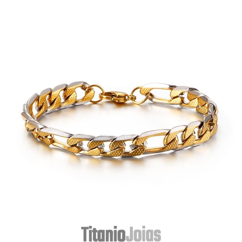 Pulseira De Corrente Lateral De Titânio Pulseiras Masculinas Pulseira De Corrente Lateral De Titânio Pulseiras Masculinas