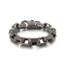 Pulseira Masculina New Chic Com Padrão De Titânio Tide
