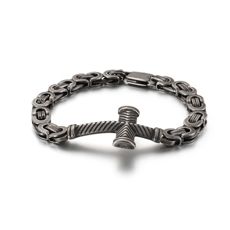 Pulseira De Titânio Com Cruz Barata Para Homens Pulseira De Titânio Com Cruz Barata Para Homens