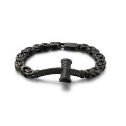 Pulseira Masculina Barata De Titânio Com Cruz