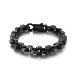 Pulseira Masculina Elegante De Titânio Geométrica