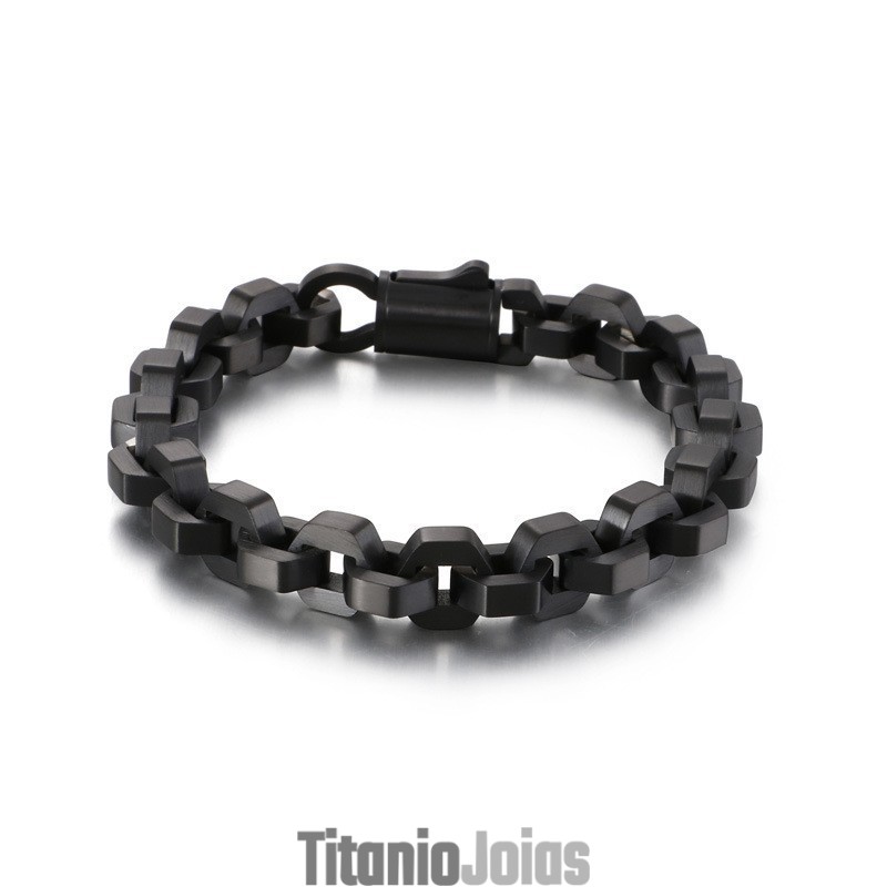 Pulseira Masculina Elegante De Titânio Geométrica Pulseira Masculina Elegante De Titânio Geométrica