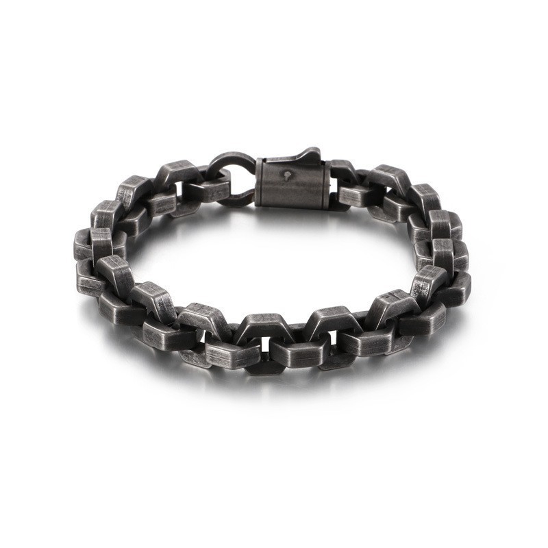 Pulseira Geométrica Masculina De Titânio
