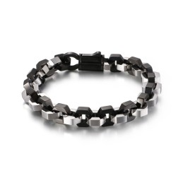 Pulseira Geométrica Masculina De Titânio