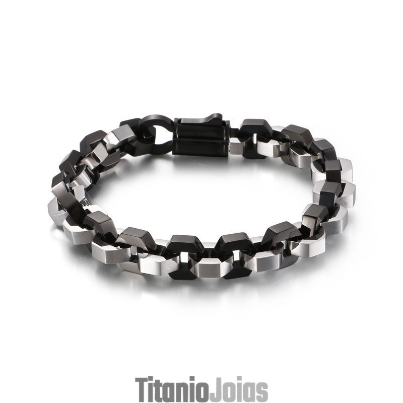 Pulseira Geométrica Masculina De Titânio Pulseira Geométrica Masculina De Titânio