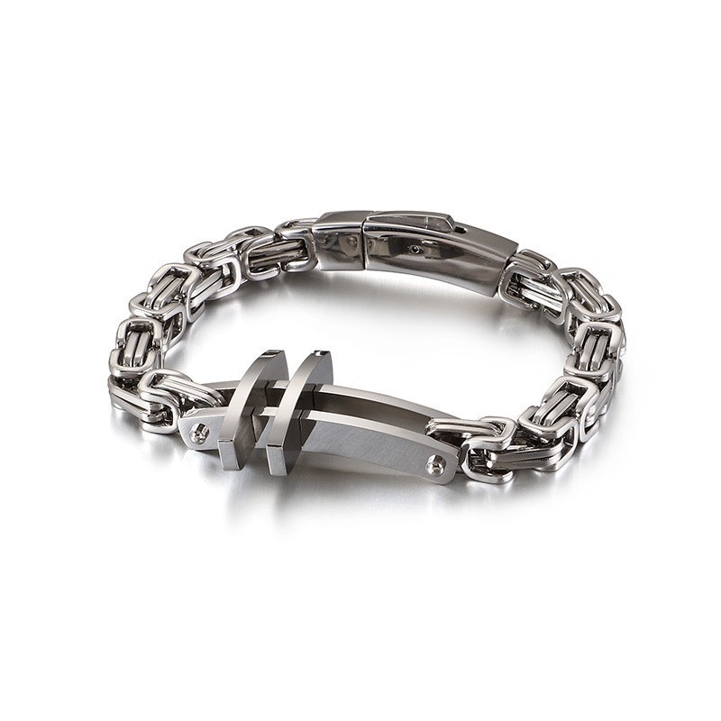 Novas Pulseiras Masculinas De Titânio Pulseiras Clássicas Cruzadas