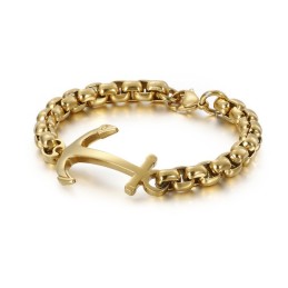 Pulseira De Titânio Com Âncora De Barco Da Moda À Venda