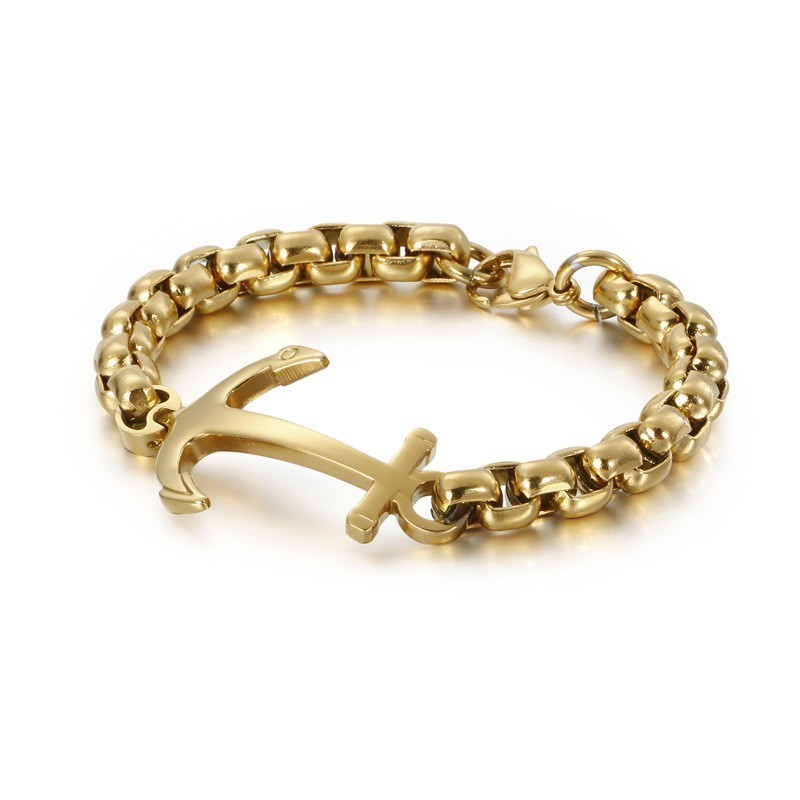 Pulseira De Titânio Com Âncora De Barco Da Moda À Venda Pulseira De Titânio Com Âncora De Barco Da Moda À Venda