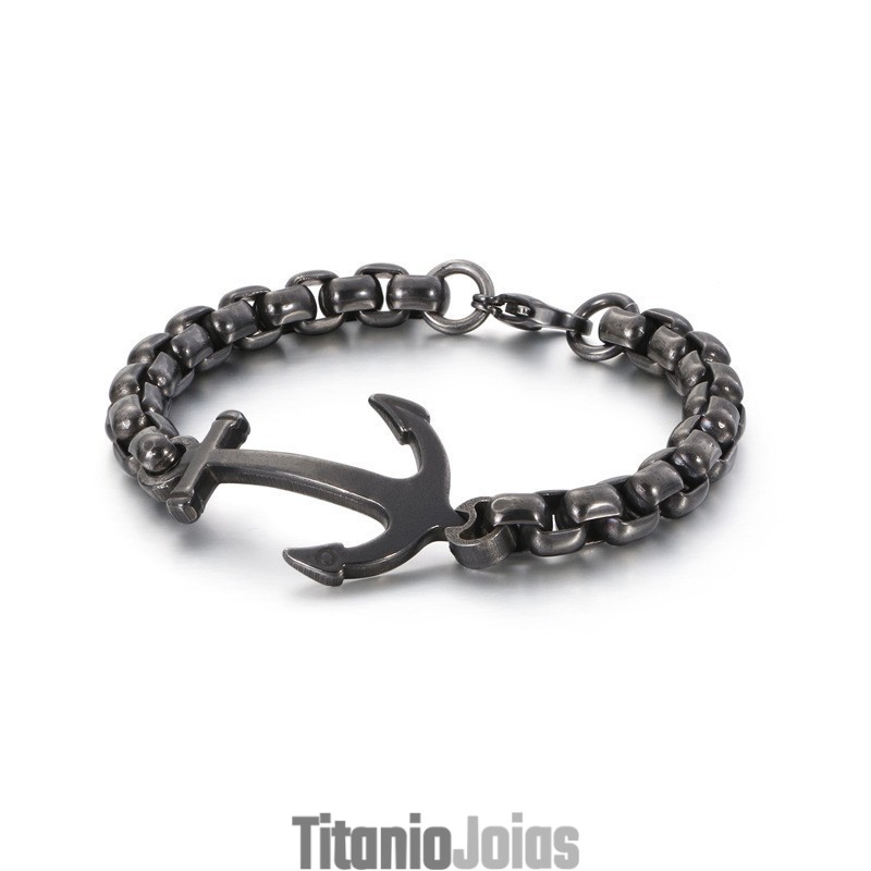 Pulseira De Titânio Com Âncora De Barco Da Moda À Venda Pulseira De Titânio Com Âncora De Barco Da Moda À Venda