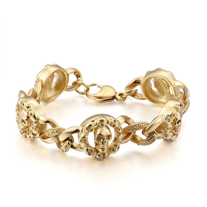 Pulseira De Caveira De Titânio Da Moda Para Homens Pulseira De Caveira De Titânio Da Moda Para Homens