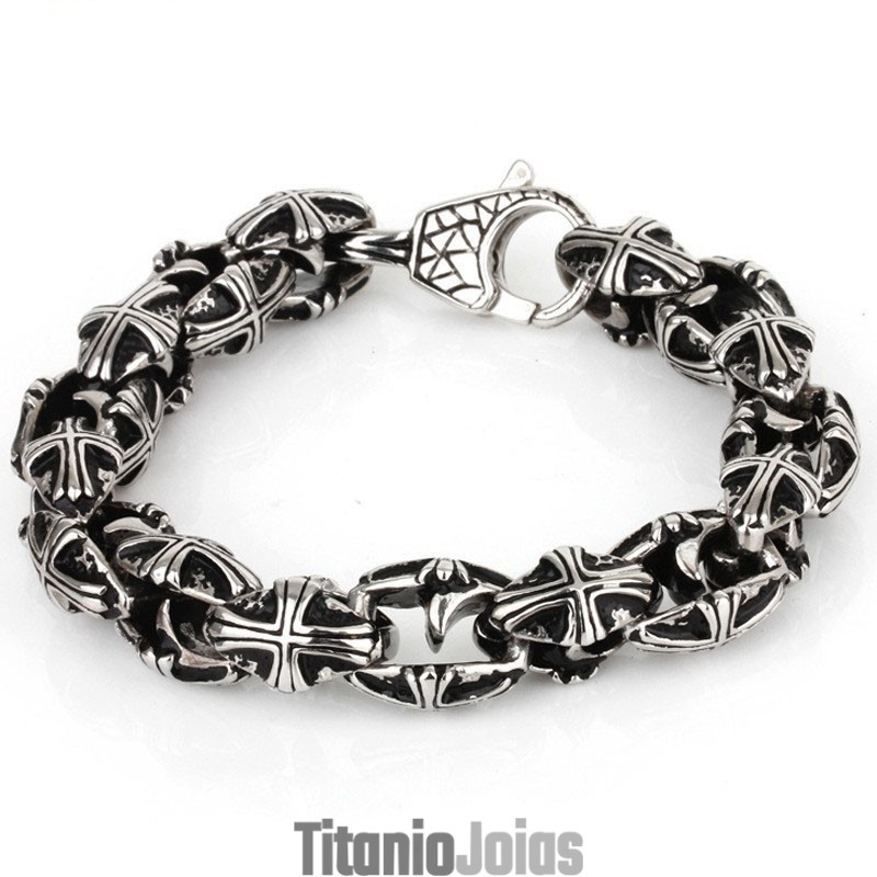 Pulseira De Titânio Cruzada Para Homens Pulseira De Titânio Cruzada Para Homens
