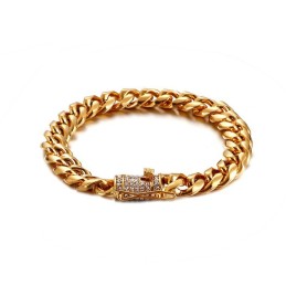 Pulseira Masculina De Titânio Com Diamante Hip-Hop Tide