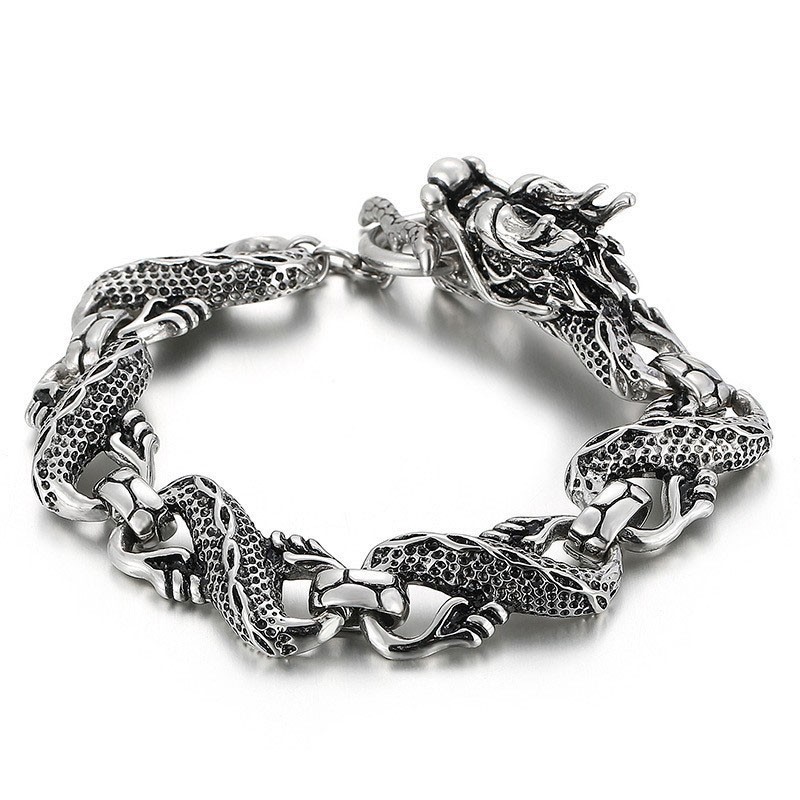 Pulseira De Dragão De Titânio Masculina Pulseira De Dragão De Titânio Masculina