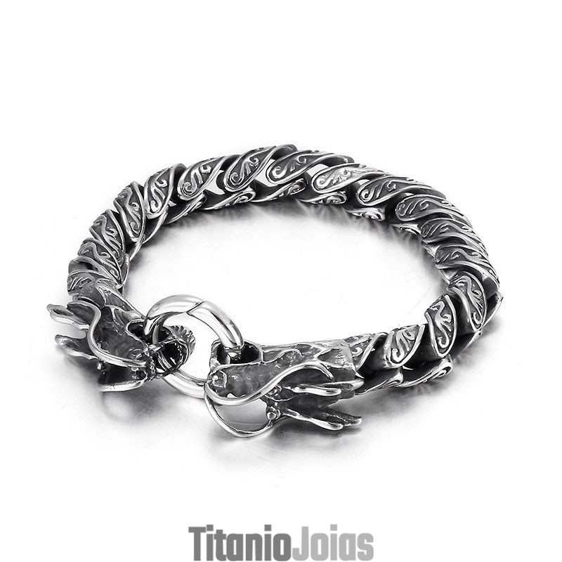 Pulseira Masculina De Titânio Com Toque Duplo Retrô E Estiloso Pulseira Masculina De Titânio Com Toque Duplo Retrô E Estiloso