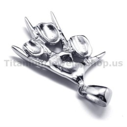 Pingente De Caveira Em Titânio Puro - Corrente Grátis