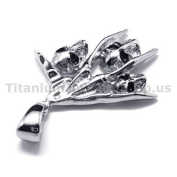 Pingente De Caveira Em Titânio Puro - Corrente Grátis