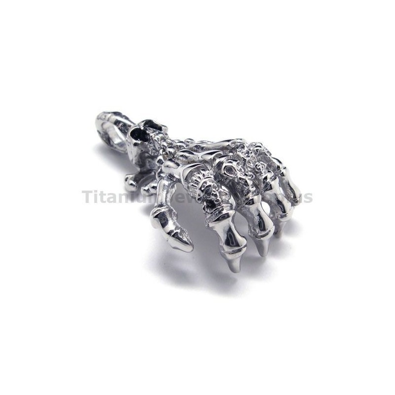 Pingente Com Design De Osso De Mão Em Titânio Puro - Corrente Grátis Pingente Com Design De Osso De Mão Em Titânio Puro - Corrente Grátis