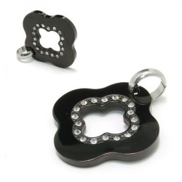Colar Com Pingente De Diamante De Titânio Preto Para Presente Da Moda