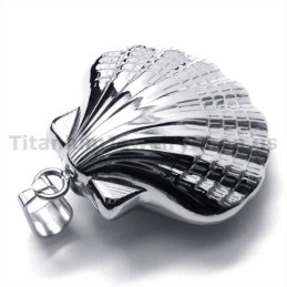 Pingente De Titânio Com Design De Concha - Corrente Grátis