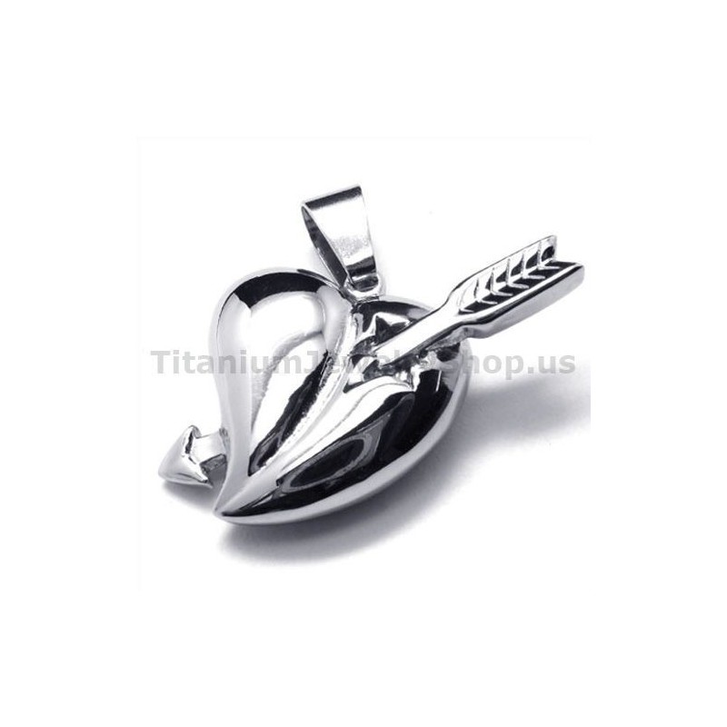 Pingente De Titânio Com Flechas De Cupido - Corrente Grátis Pingente De Titânio Com Flechas De Cupido - Corrente Grátis