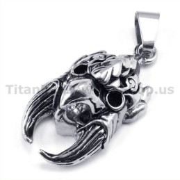 Pingente De Caveira De Falcão De Titânio - Corrente Grátis