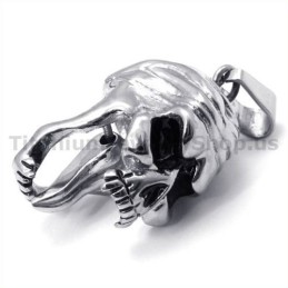 Pingente De Design De Caveira De Titânio Com Lingueta Móvel - Corrente Grátis