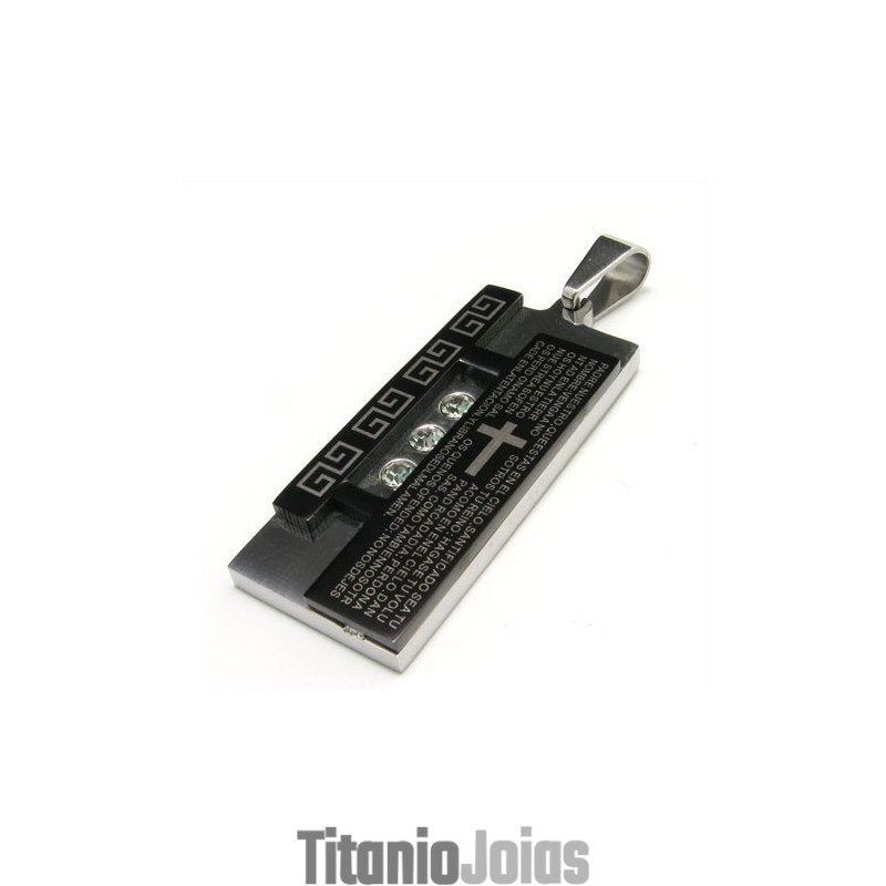 Colar Com Pingente De Diamante De Titânio Preto Da Moda Colar Com Pingente De Diamante De Titânio Preto Da Moda