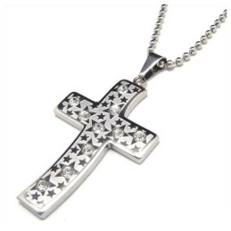 Colar Com Pingente De Cruz De Diamante De Titânio Para Homens
