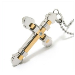Colar Com Pingente De Cruz De Titânio Puro Masculino (Novo)