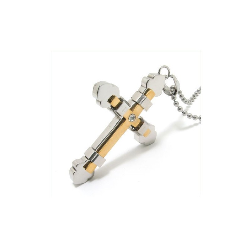 Colar Com Pingente De Cruz De Titânio Puro Masculino (Novo) Colar Com Pingente De Cruz De Titânio Puro Masculino (Novo)