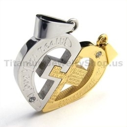 Pingentes De Titânio Love You Real Gloden Com Correntes Sem Diamantes