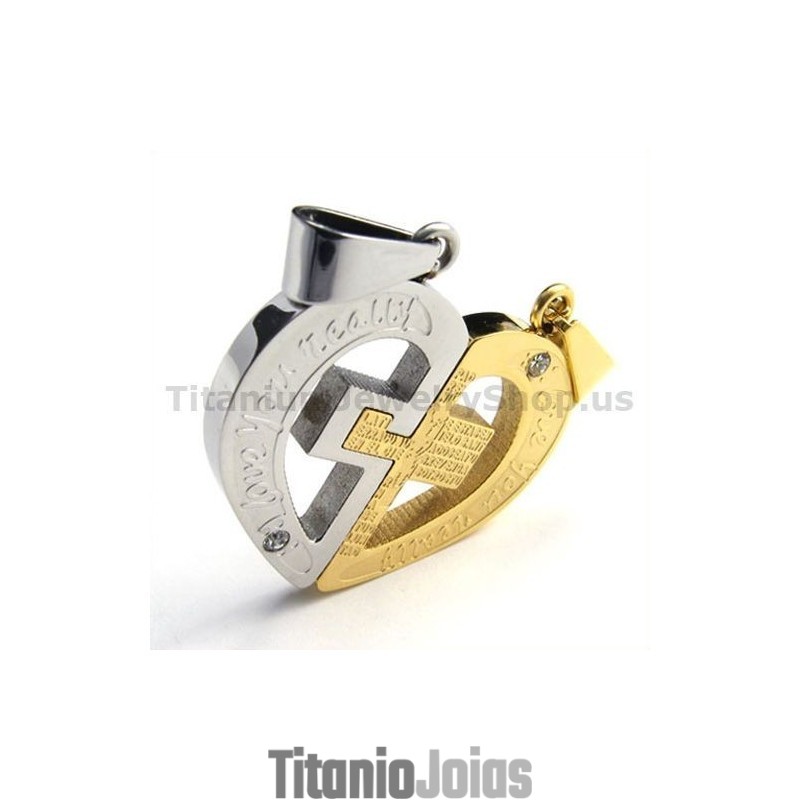 Pingentes De Titânio Love You Real Gloden Com Correntes Sem Diamantes Pingentes De Titânio Love You Real Gloden Com Correntes Sem Diamantes