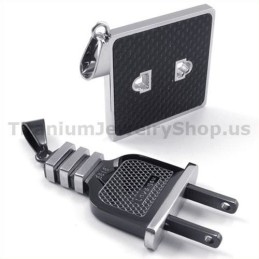 Pingentes Socket And Plug Titanium Black Lovers - Correntes Grátis