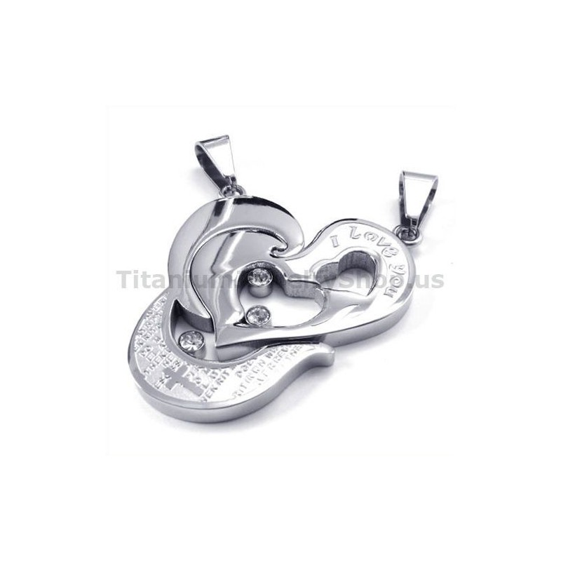 Pingentes De Titânio Com Pingentes De Coração E Cruz Para Amantes Com Correntes Sem Diamantes Pingentes De Titânio Com Pingentes De Coração E Cruz Para Amantes Com Correntes Sem Diamantes